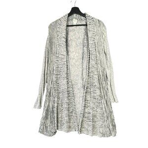 Chico's Zenergy Gray Open Front Long Textured Jacket Cardigan Size 0 (US Small)